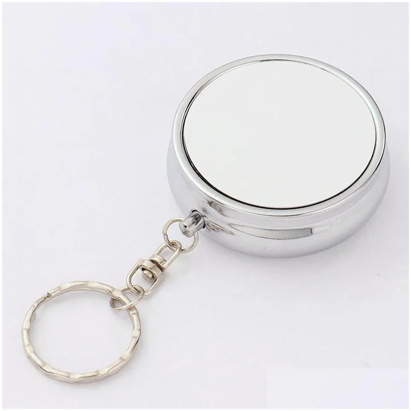 stock heat transfer ashtrays keychain pendant outdoor portable sublimation blank ashtray key chains diy gift keyring