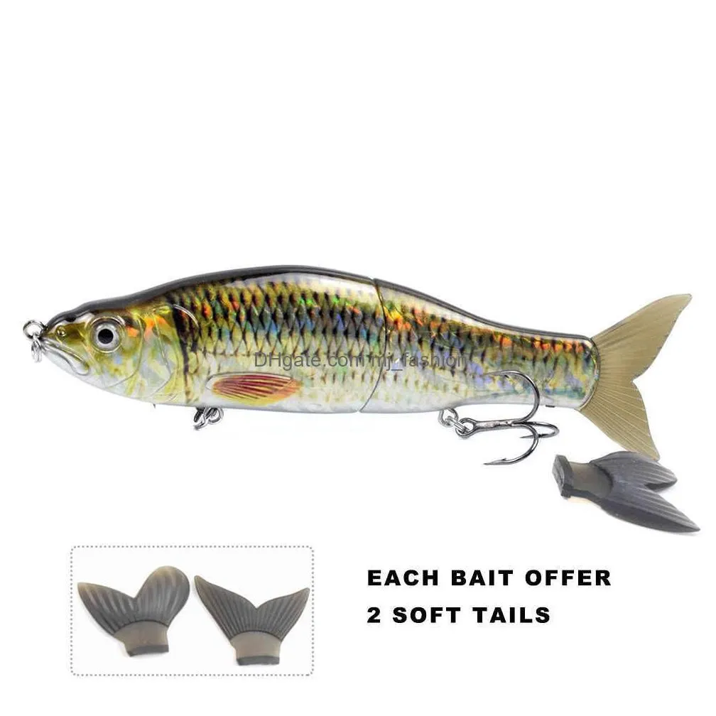 Baits & Lures Ccltba 6.5Inch 56G Wobbler Jointed Fishing Lures Hard Glide Bait Soft Tail Float Slide Swimbait Bass Tackle 220107 Drop Dhs0G