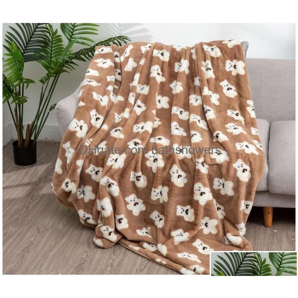 blankets designer cute little bear grain blanket imitation rabbit crystal veet nap double sofa blanket