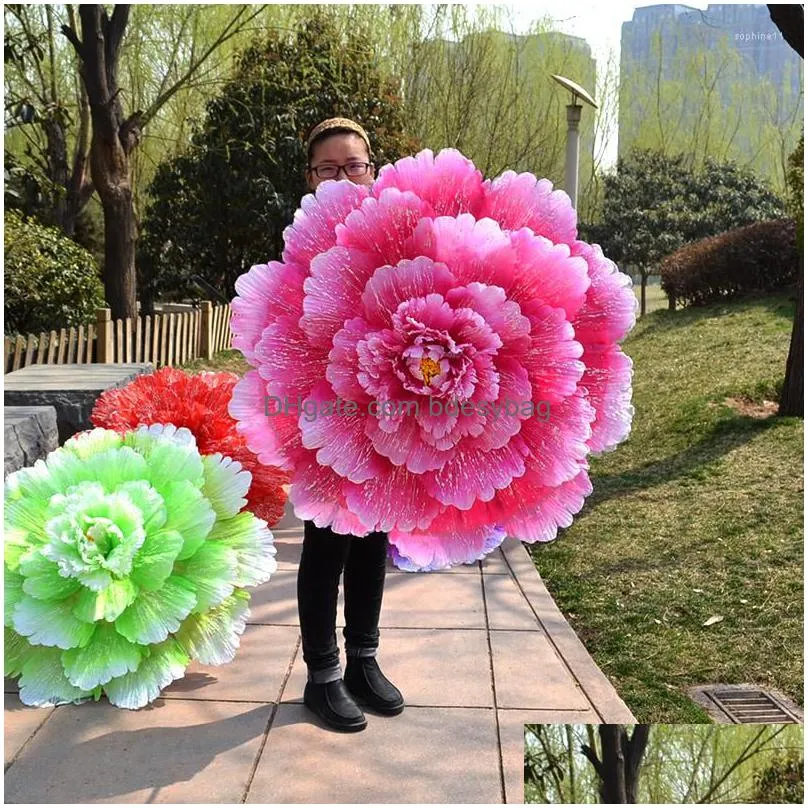 decorative flowers dance props peony umbrella stage performance large evening handflower games opening ceremony