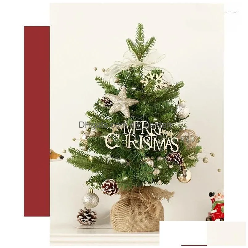 christmas decorations mini artificial tree table decoration ornament music box decorative xmas home party