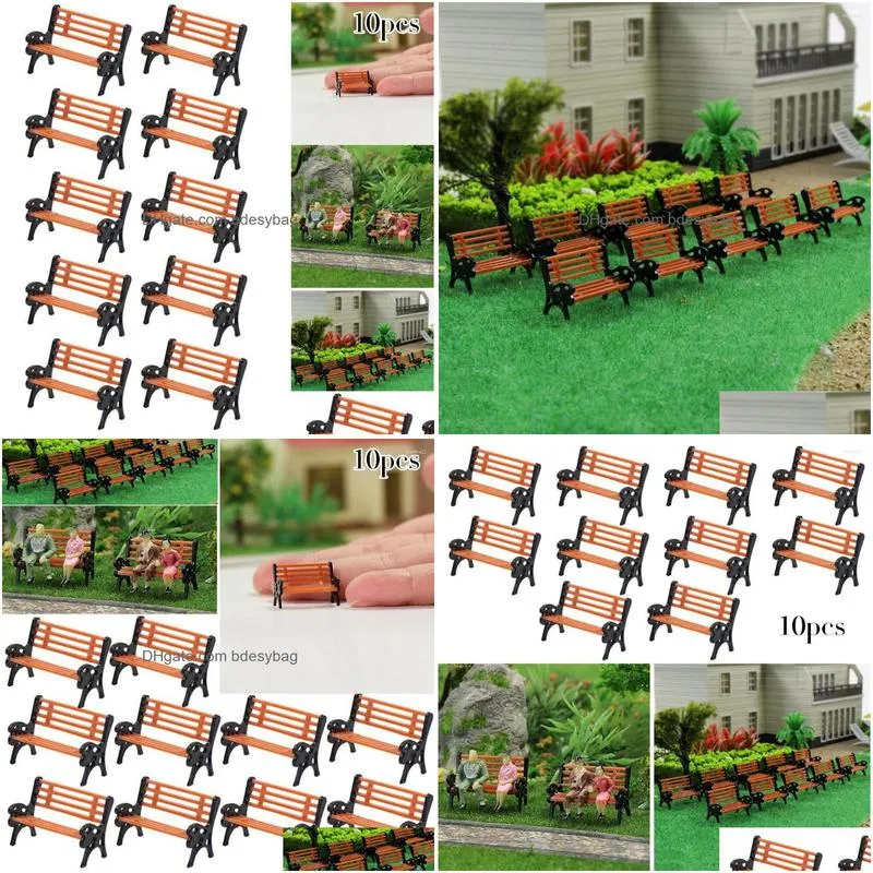 decorative flowers brand model park bench 0.79 0.55 0.35inch/2 1.4 0.9cm 10pcs 187 chair for ho scale street layout