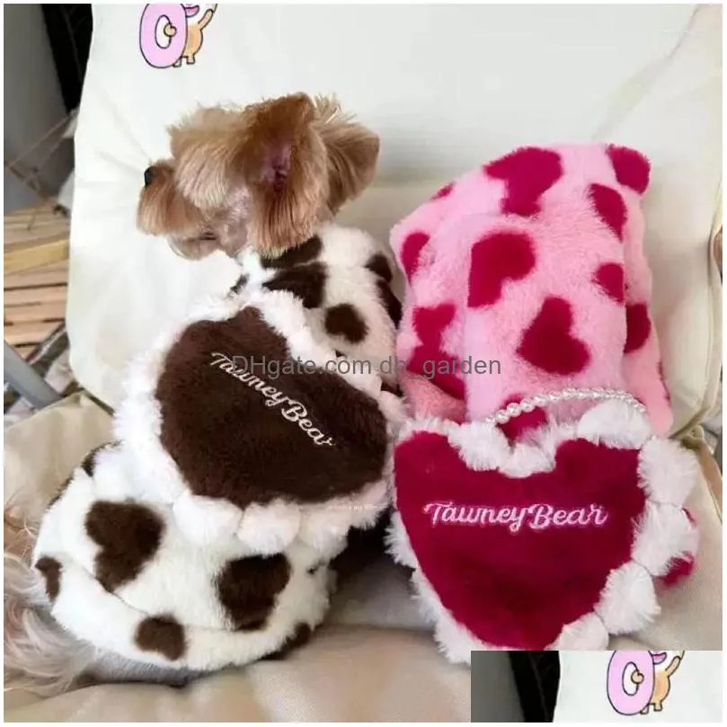 dog apparel fleece heart coat jacket pet clothing sweet dogs clothes thicker soft pink warm autumn winter fashion girl yorkies ropa