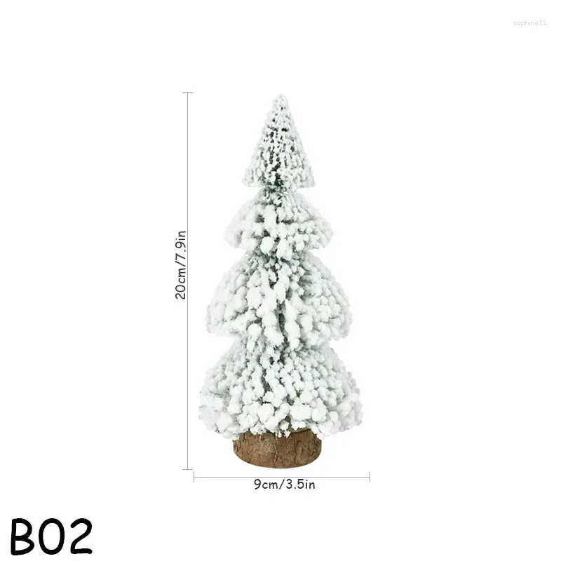 christmas decorations artificial mini tree nordic flocking year decoration white cedar merry xmas home party desktop ornaments navidad