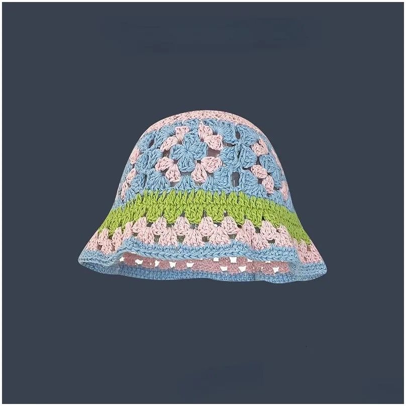 Beanie/Skull Caps Beanie/Skl Caps Summer Flower Cloghet Hat Funny Novelty Beanies Knit Cap Bucket Women Korean Style Panama Y2K Access Dhrxr