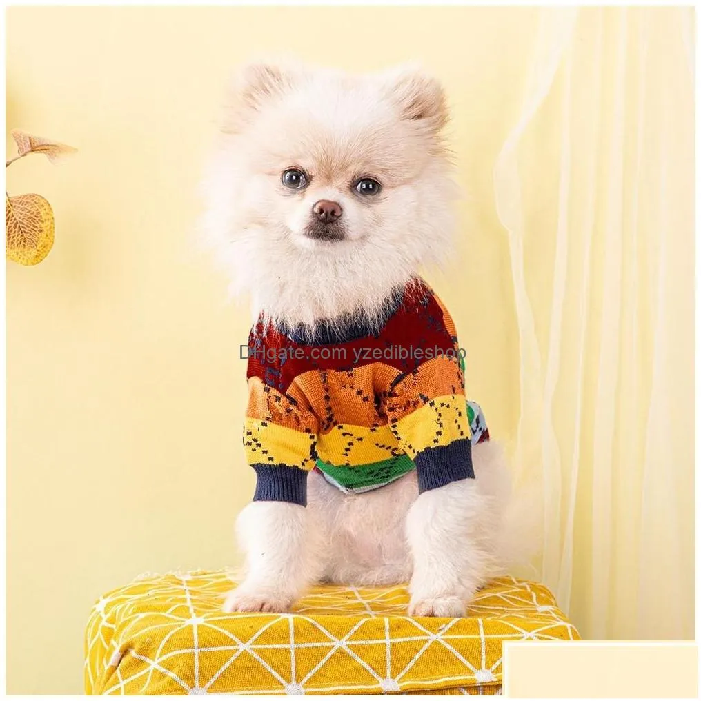 Dog Apparel Dog Apparel Designer Letter Sweater Winter Warm Coat Clothes Jacket Sweatshirts Luxury Pet Clothing Knitted Outerwears Dro Dhzsr