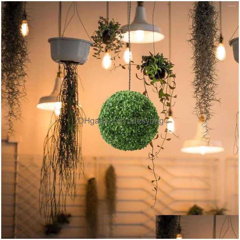 decorative flowers 23cm artificial ceiling boxwood topiary plants balls for indoor outdoor garden wedding balcony backyard home