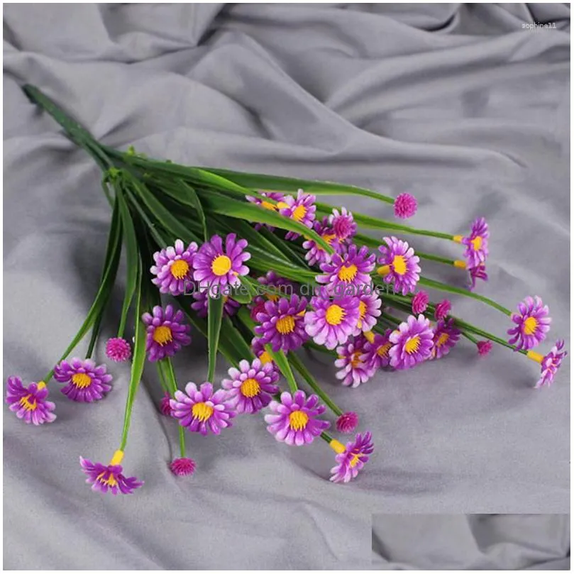 decorative flowers artificial plastic small daisy imitation town fake flower garden wedding decoration bouquet party outdoor