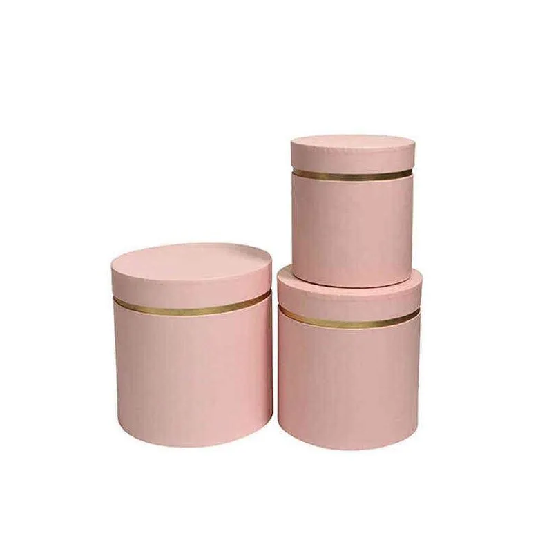 3pcs/set round floral boxes flower packaging paper gift storage box florist bouquet flower packaging box birthday gifts storage h1231