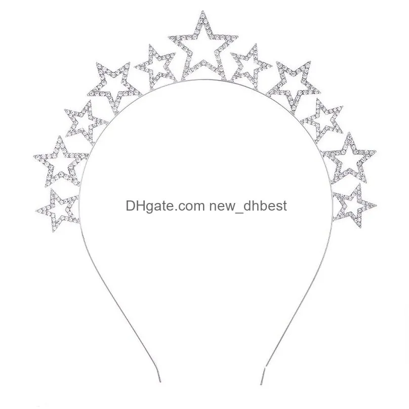 Headbands Ship European And American Headbands Alloy Crystal Headwear Hair Ornaments Antler Hoop Merry Christmas Snowflake Headband Dr Dh5Cq