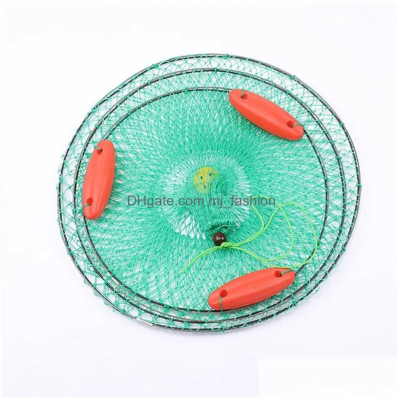 Fishing Accessories Fishing Net Tackle Folded Portable Trap Cage Boat Accessories Three Floating Ball Casting Network 220812 Drop Deli Dhuox