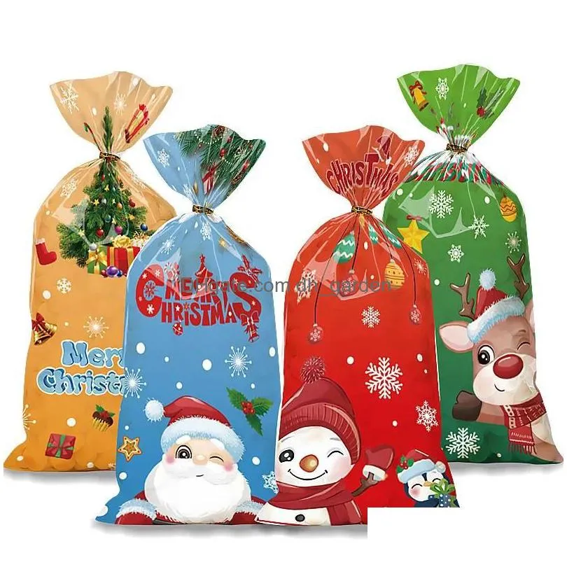 gift wrap 50pcs christmas candy bgas snowman cookie packaging bags 2023 decoration for home navidad noel year kids bag