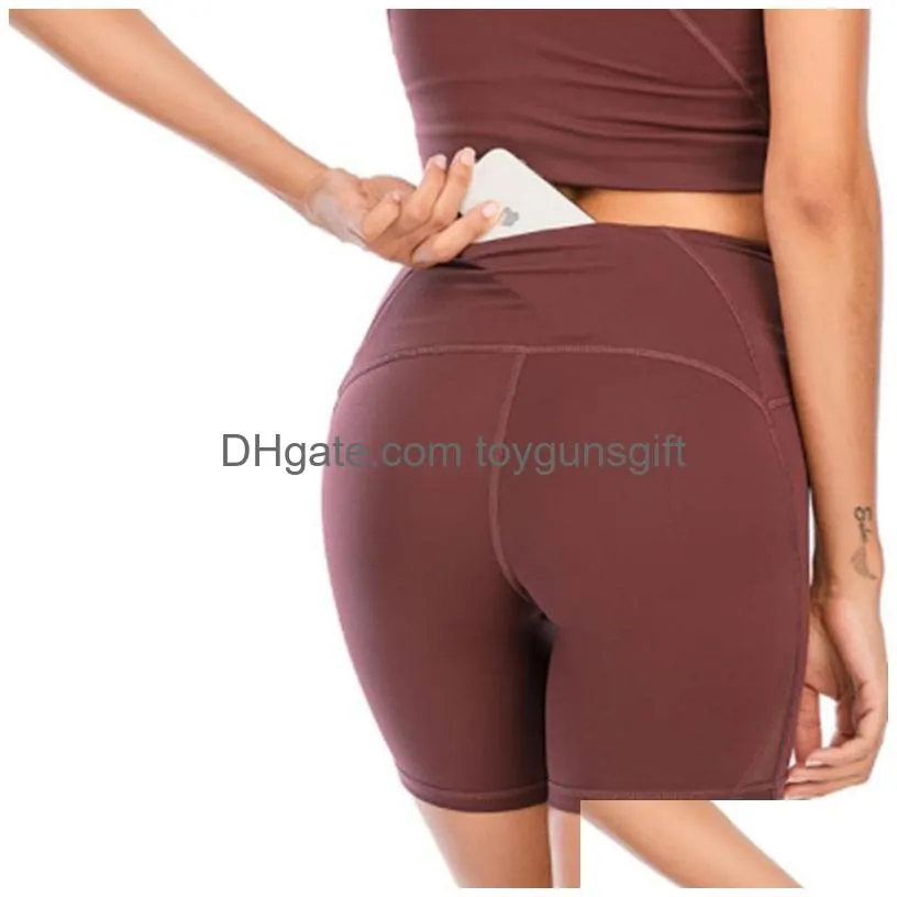 Womens Yoga Shorts Pants Fitness Running Street Summer Net Splicing Feeling Naked Outside High Waist Breathable Sell Drop Delivery Dh8Yo