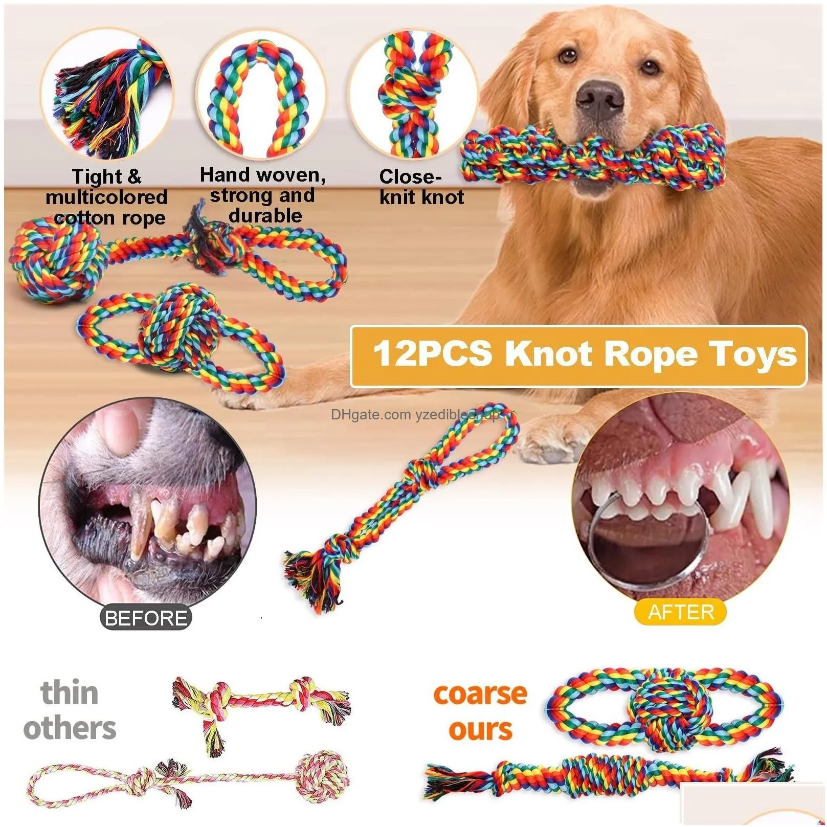 Dog Toys & Chews Dog Toys Chews Chew For Aggressive Chewers Puppy Teething Rope Tug Of War Drop Delivery 2022 Packing2010 Amzqo Home G Dhybs