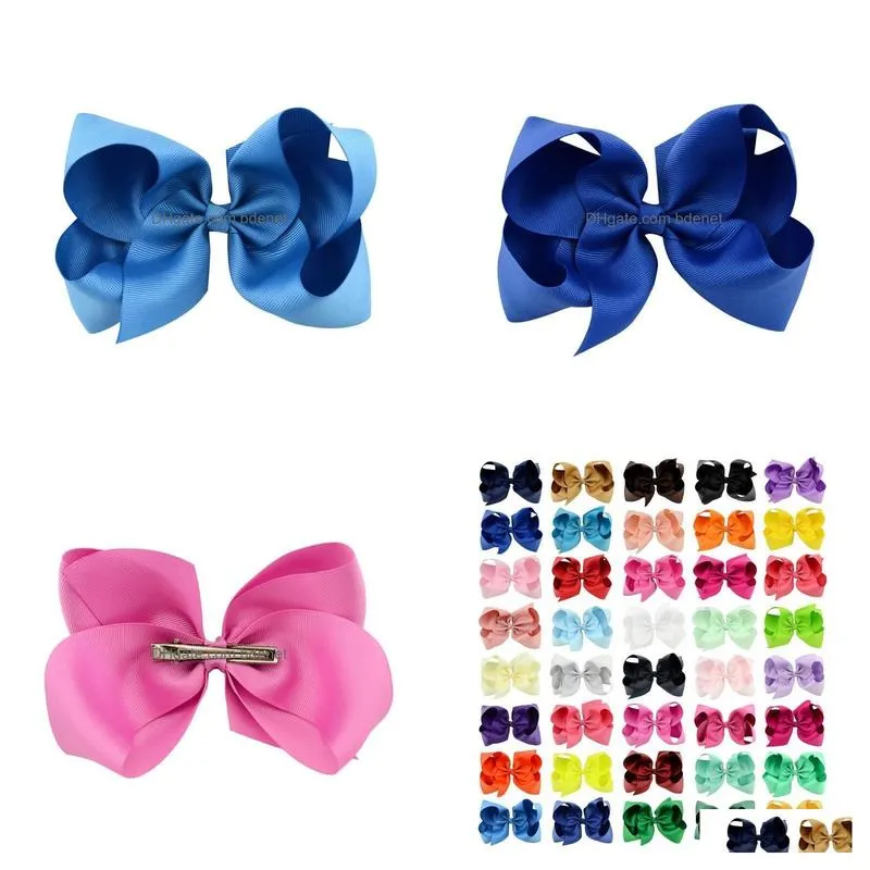 Salon Wigs Sold Well European And American 6 Inch Childrens Bow Hair Clip Headpiece Candy Color Warped Flowers Girls Large Bowknot Bar Dhrod