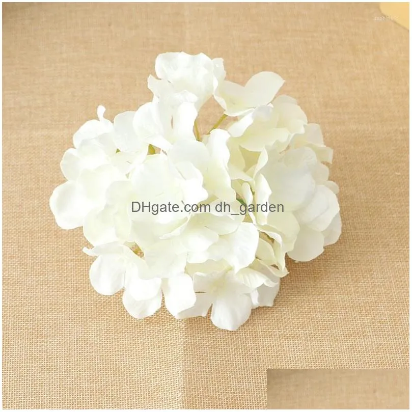 decorative flowers 9pcs hydrangea flower heads artificial wall silk fake for home wedding background decoration