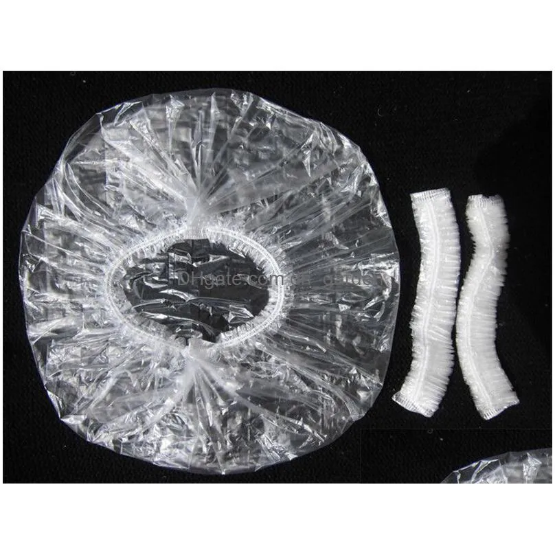 shower caps portable cap disposable clear spa hair salon showers caps home bathing elastic