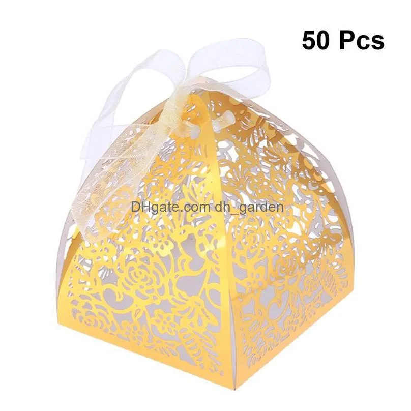 gift wrap 50pcs laser cut flower wedding candy box for guest favors and gifts christmas birthday