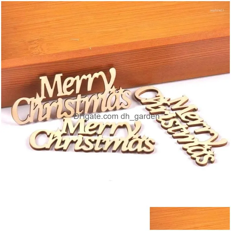party decoration 10pcs natural merry christmas wooden ornaments diy scrapbook crafts xmas home decor handmade supplies year gift c3341
