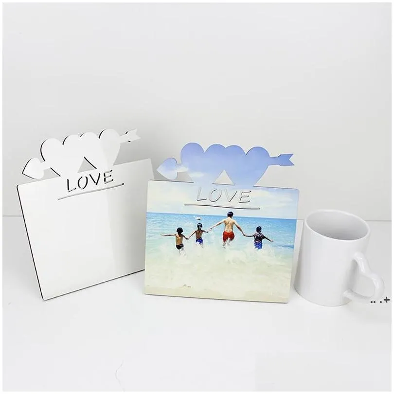 frames blank sublimation mdf wooden double love p o plate 190x190x5mm tag diy gift printing cca10838