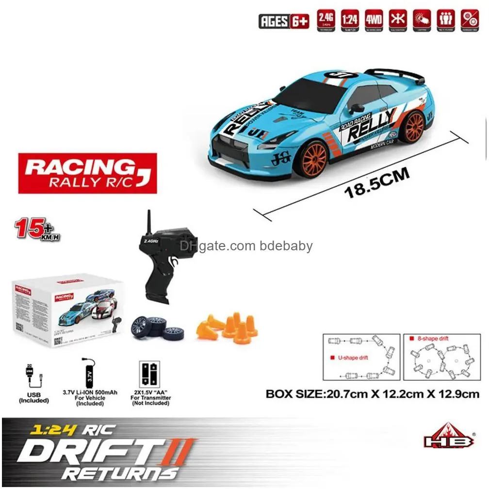 Electric/Rc Car Electric Rc Car Racing Remote Control Toys 1 24 4Wd Drift Flat Rechargeable Childrens Gifts 231019 Drop Delivery Toys Dh8Bl