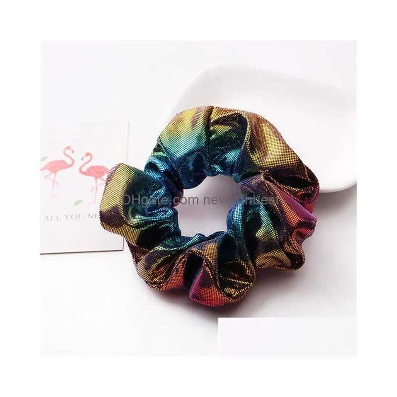 Pony Tails Holder Women Scrunchie Glitter Hair Ties For Girls Ponytail Holders Rope Colorf Elastic Bands Accessories Drop Delivery Jew Dhvor