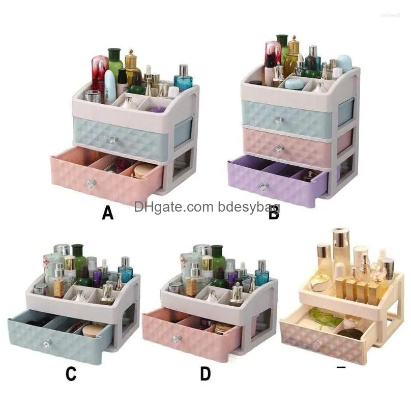 Storage Boxes & Bins Storage Boxes Display Rack Mti-Layer Der Type Makeup Box Desktop Cosmetics Jewelry Drop Delivery Home Garden Hous Dhh6Z