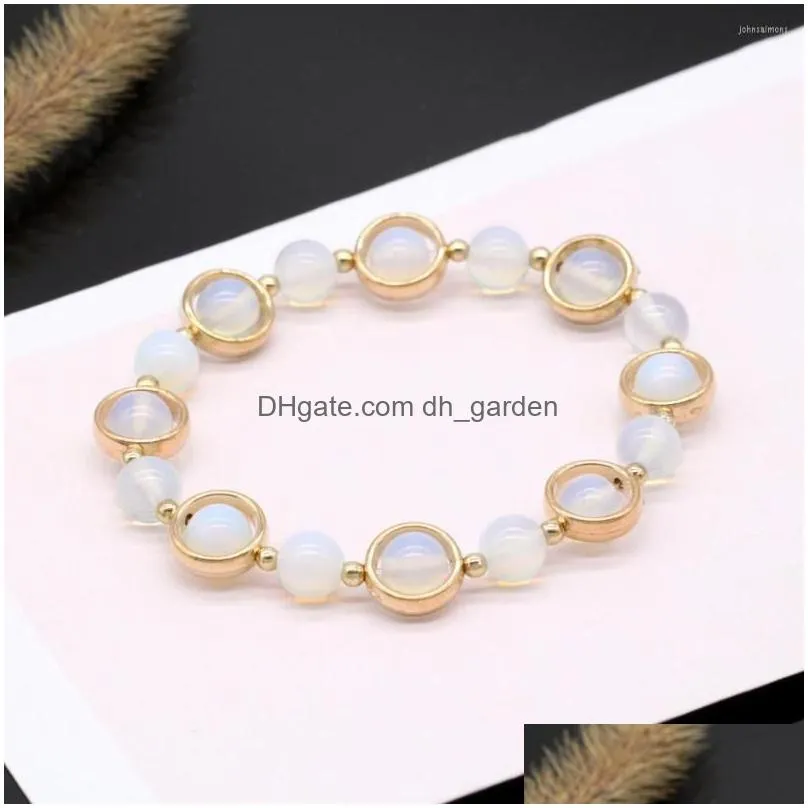 Chain Link Bracelets 8Mm Stone Beaded Bracelet For Women Elastic Energy Psera Homme Jewelry Charm Gift Gem Drop Delivery Jewe Dhgarden Dhw4R