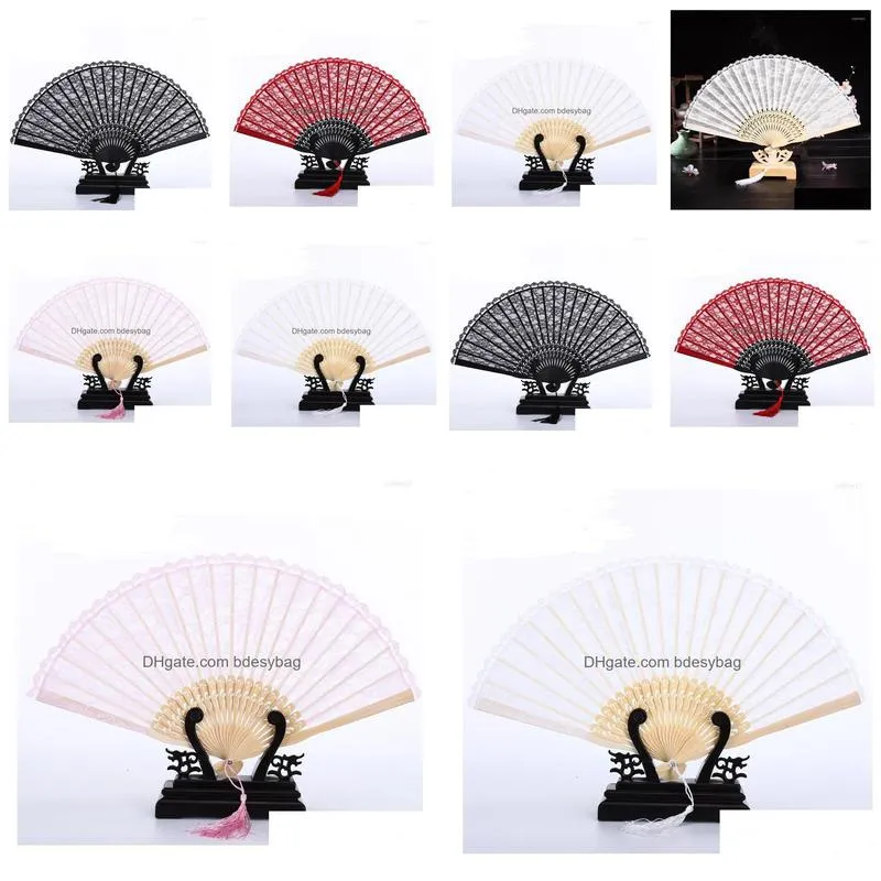 Party Favor Party Favor Bamboo White Black Fashion Vintage Spanish Lace Decoration Wedding Gift Hand Fan Sn3452 Drop Delivery Home Gar Dh9Ry