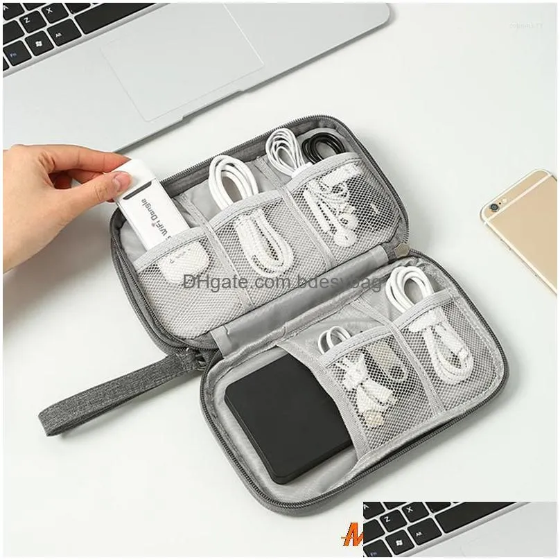 Storage Bags Storage Bags Travel Bag Portable Digital Pouch Waterproof Electronic Accessories Organizer Drop Delivery Home Garden Hous Dhvtg