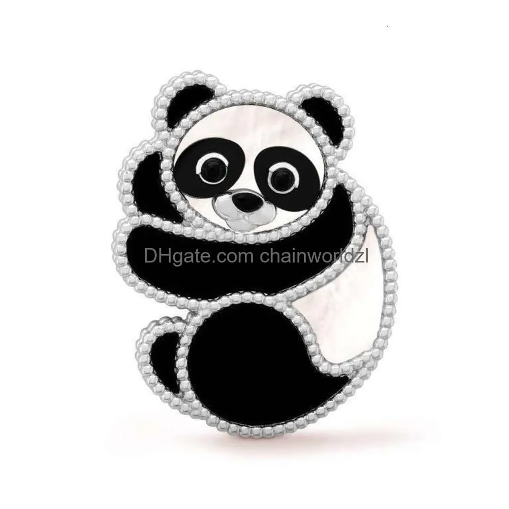 v gold plated mijin panda vanly cleefly animal breast needle lucky children series cnc precision fashion versatile