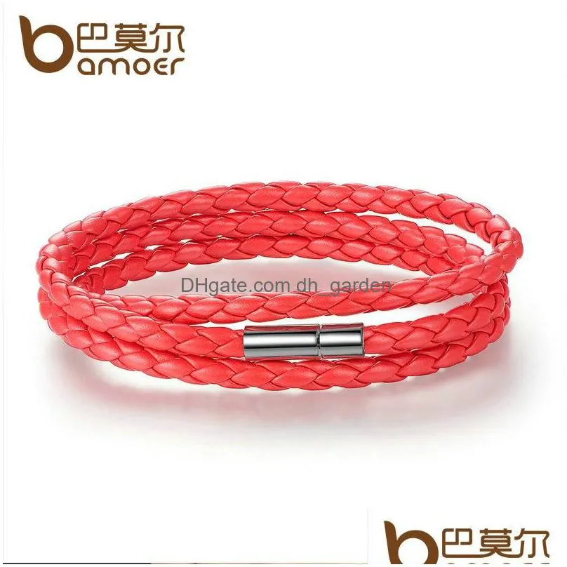 Chain Link Chain Sumu 6 Color Wholesale Long Adjustable Magnet Buckle Uni Leather Bracelets For Women And Men Fashion Jewelr Dhgarden Dhuis