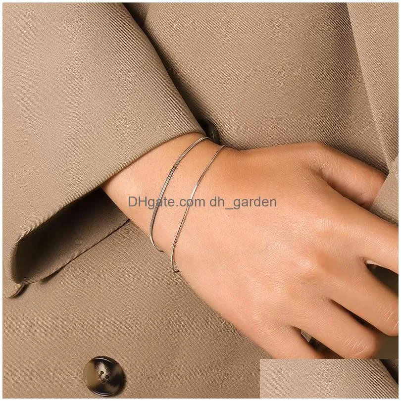 Chain Link Chain Sell 316L Stainless Steel Gold Sier Plated Two Layer Bracelet For Women Charm Trendy Jewelry Drop Delivery Dhgarden Dhlag