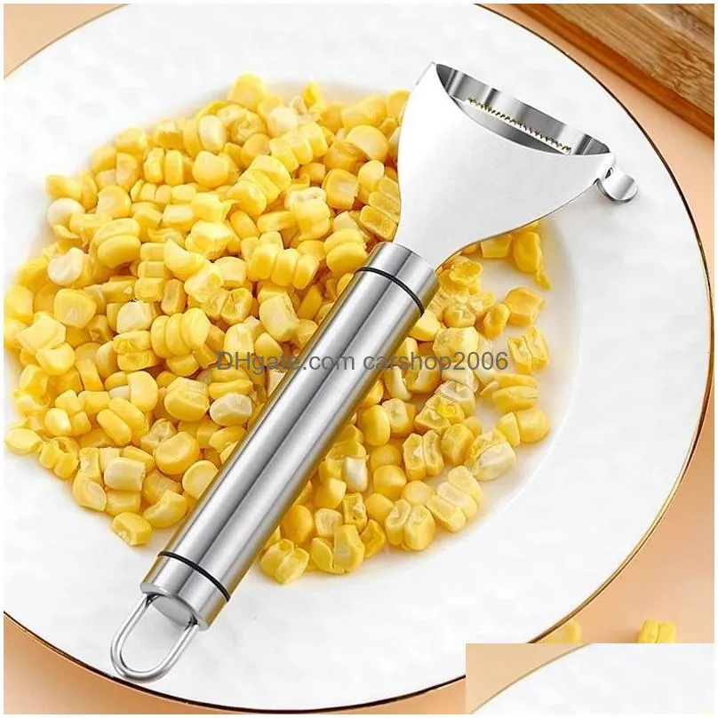 ups stainless steel corn stripper corns tools threshing corn thresher peeler kerneler fruit vegetable kitchen gadgets
