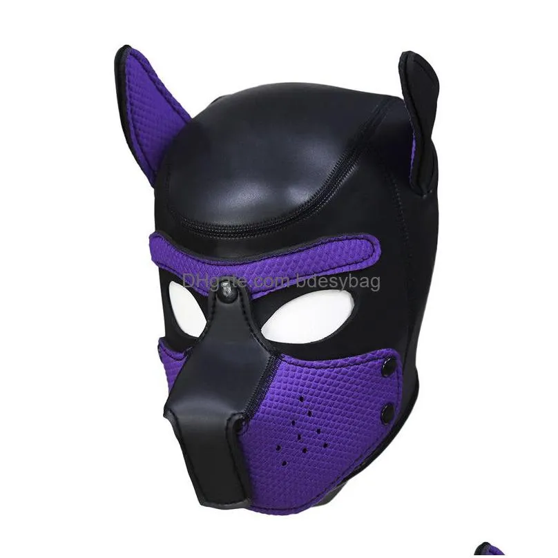 Party Masks Cosplay Role Play Dog Mask Fl Head With Ears Erotic Y Club Drop Delivery Home Garden Festive Party Supplies Dhzyp