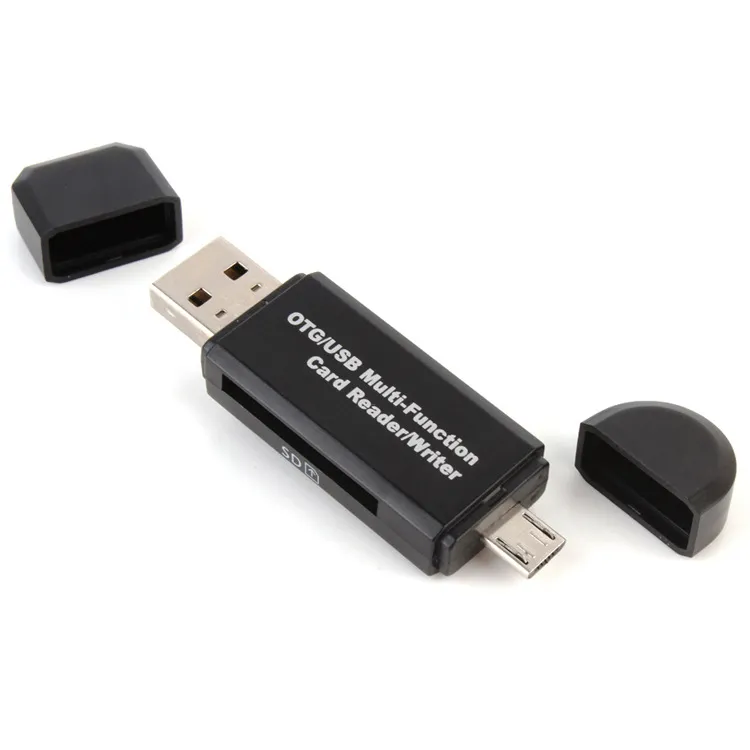 2 in 1 Memory Card Readers OTG/USB Multi-Function Card Reader/Writer For PC Smart Mobilephones with Bag or Box pacakge