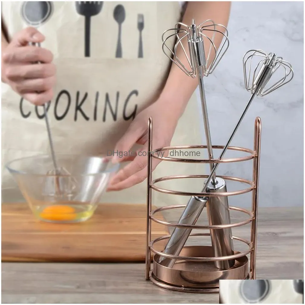 ups semi-automatic mixer egg beater manual self turning 304 stainless steel whisk hand blender egg cream stirring kitchen tools wholesale