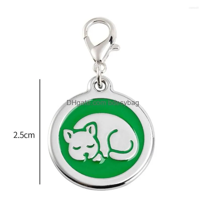 Dog Collars & Leashes Dog Collars Zinc Alloy Pet Epoxy Colored Cat Tag Collar Metal Blank Pendant Creative Supplies Are Available In M Dhnrd