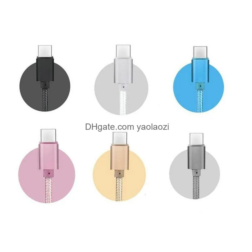 high speed 3ft 6ft 10ft metal housing braided micro usb cable durable tinning charging usb type c cable for s21 s8 s9 s10 note 20 note 9 smartphone charging