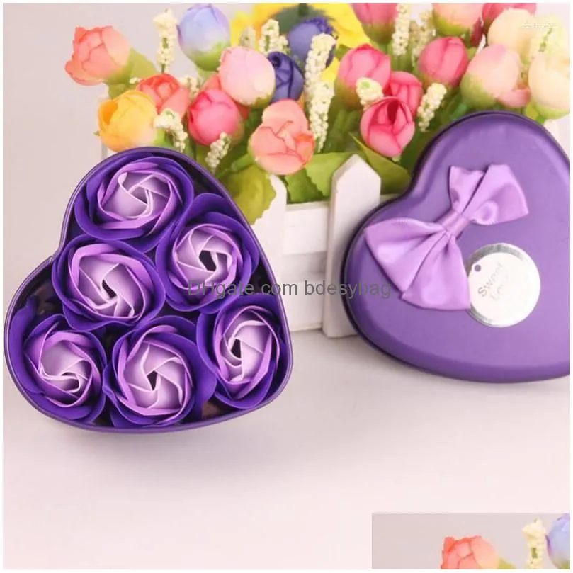 Party Favor Party Favor Rose Soap For Bath Flower With Gift Box Birthday Wedding Valentine Day 6 Pcs/Set Lx6784 Drop Delivery Home Gar Dhijm