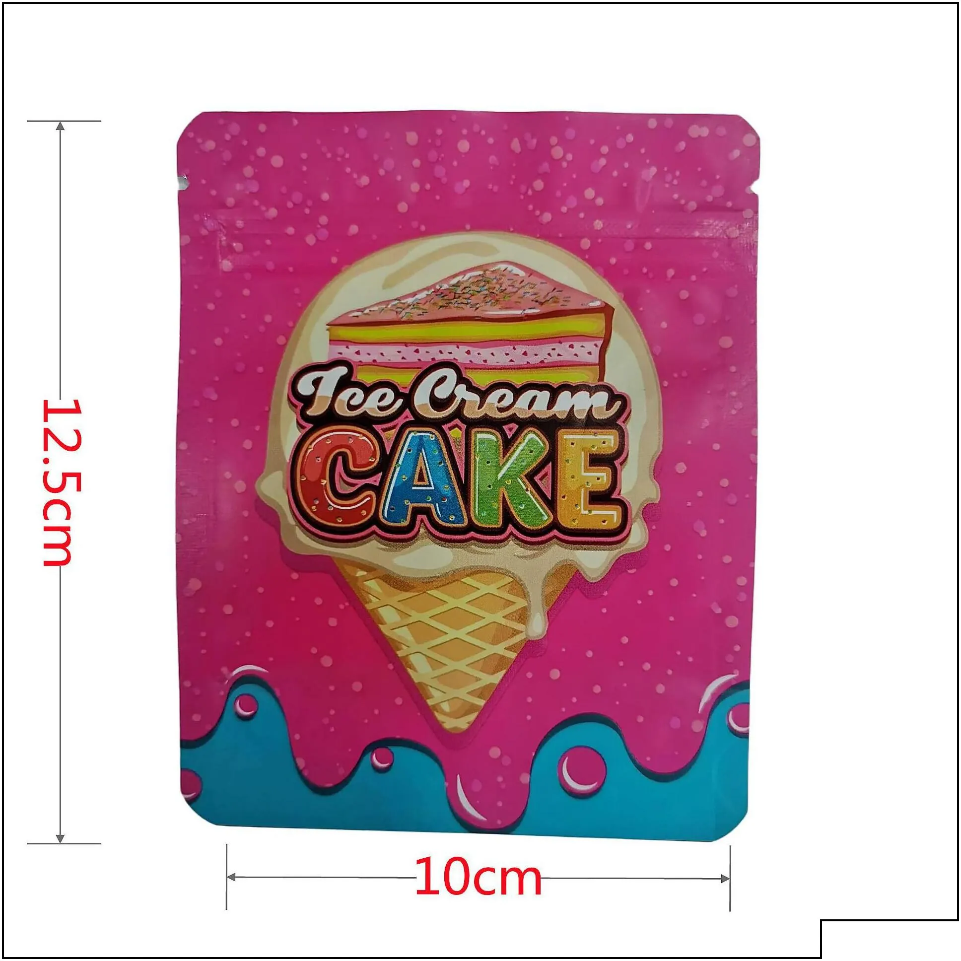 wholesale packing bags 16design ice cream cake mylar bag gelato 3.5 gram zipper package smell proof container edibles dry herb flowers jllike d