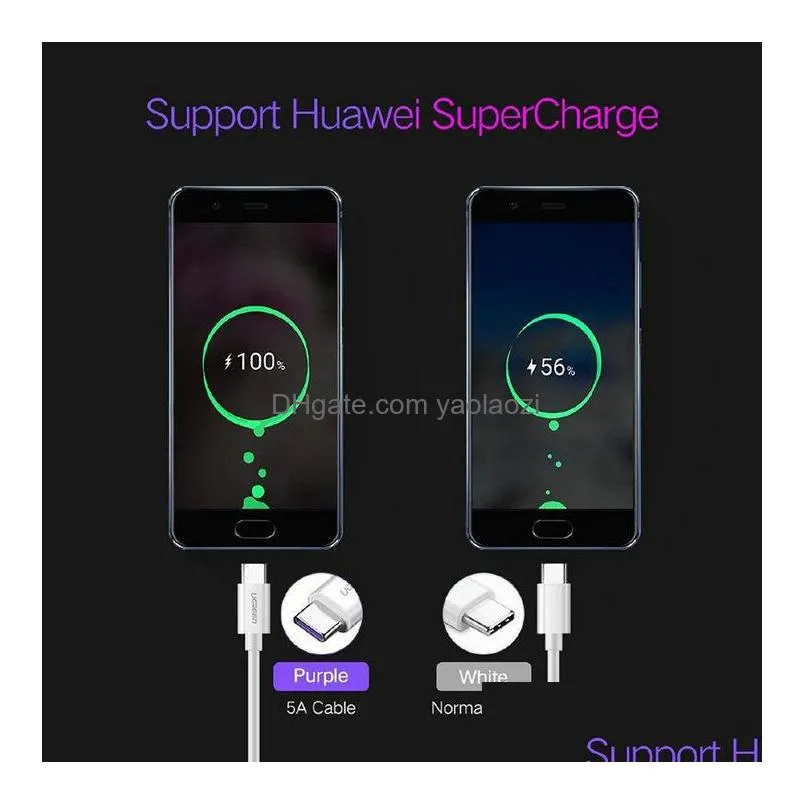 5a supercharg usb-c 1m 3ft 2m 6ft fast charging type c cable  for samsung galaxy s20 s10 note 20 universal data adapter