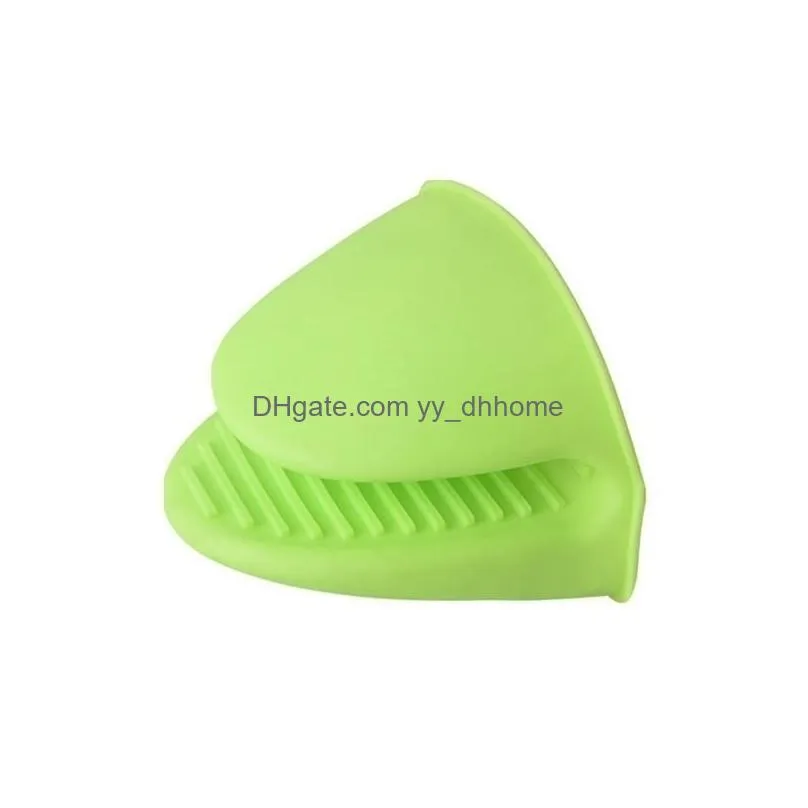 silicone heat resistant gloves clips insulation non stick anti-slip pot bowel holder clip cooking baking oven mitts