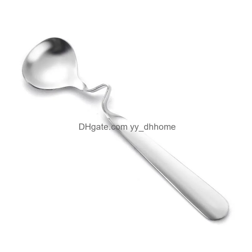 tea coffee honey drink adorable stainless steel curved twisted handle spoon u handled v handle jam spoons