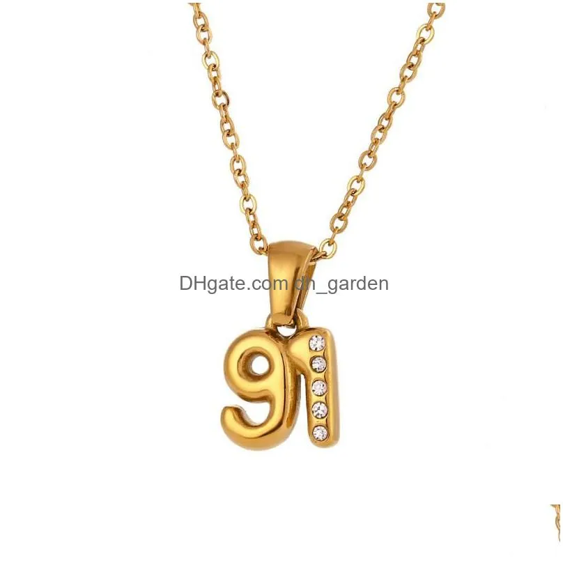 Pendant Necklaces Pendant Necklaces Personality Punk Style Year Number Women Birth Special Date 1990 To 1999 Digital Zircon Dhgarden Dhmzw