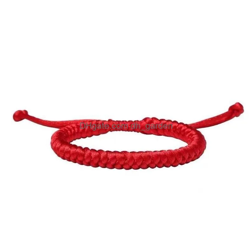 Chain Link Chain Red Rope Bracelet Hand-Woven Hand Childrens Couple Drop Delivery Jewelry Bracelets Dhgarden Dhvw5