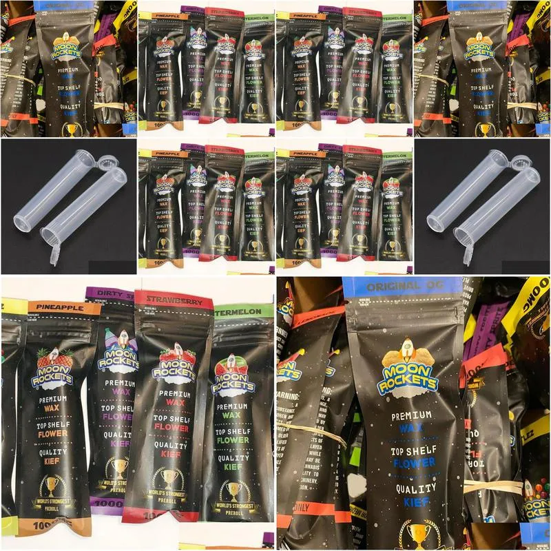 wholesale preroll packaging bags moon rockets pre roll strawberry watermelon 1 joint package tube