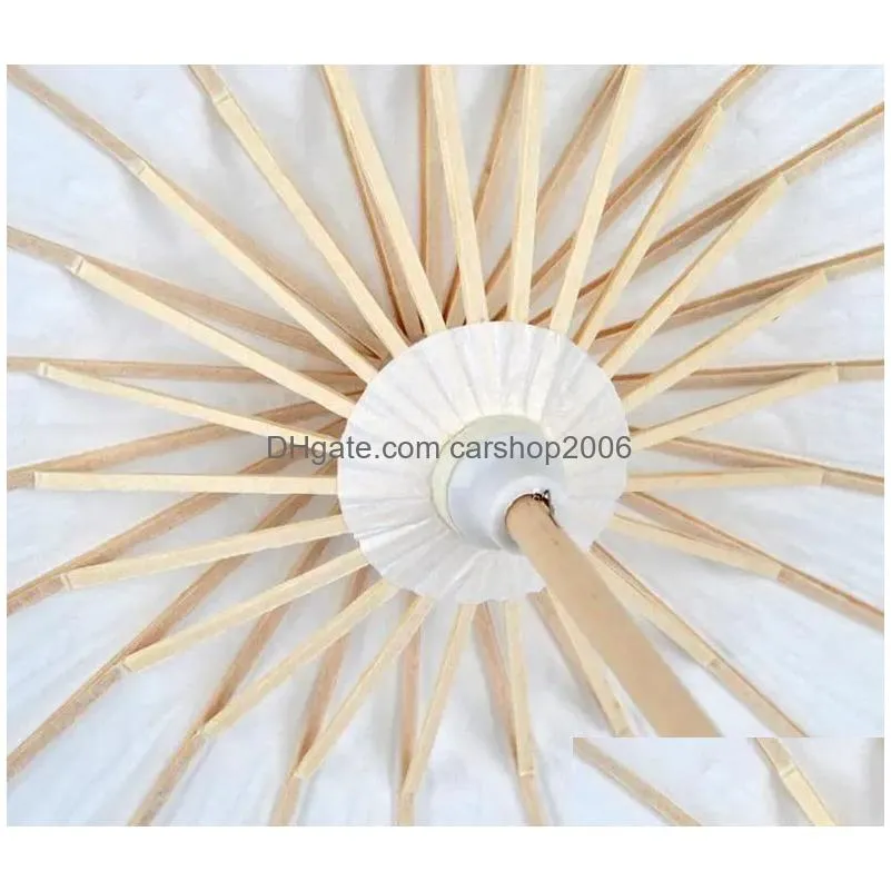 ups fans parasols wedding bride parasols white paper umbrella wooden handle japanese chinese craft 60cm diameter 8.6