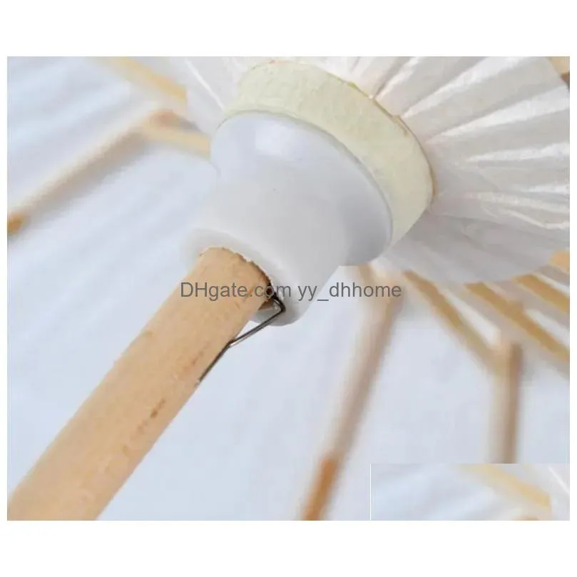 ups fans parasols wedding bride parasols white paper umbrella wooden handle japanese chinese craft 60cm diameter 8.6