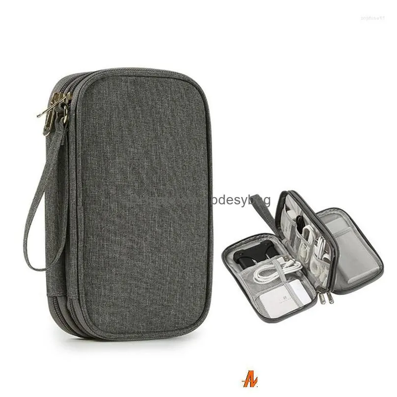 Storage Bags Storage Bags Travel Bag Portable Digital Pouch Waterproof Electronic Accessories Organizer Drop Delivery Home Garden Hous Dhvtg